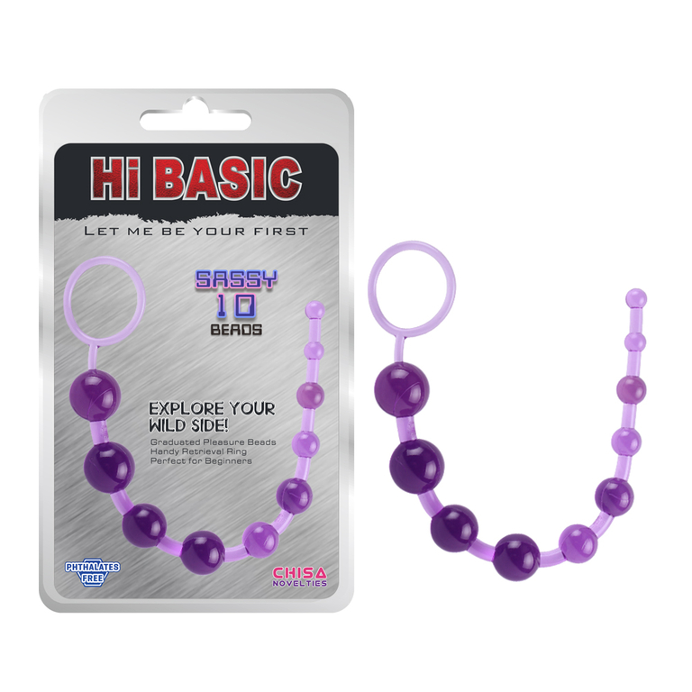 Фиолетовая анальная цепочка Sassy Anal Beads - 26,7 см.