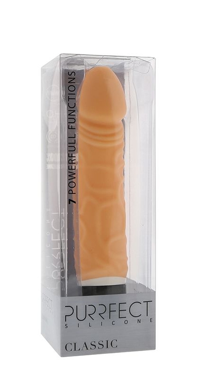 Реалистичный 7-скоростной вибратор PURRFECT SILICONE CLASSIC 6.5INCH FLESH - 16,5 см.