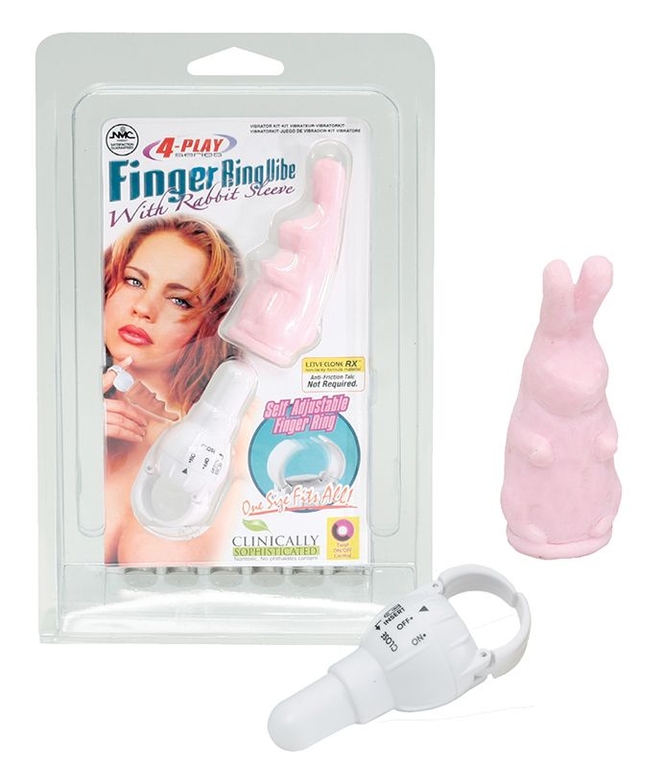 Розовый виброзайчик 4PLAY FINGER RING VIBE RABBIT PINK