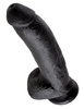 Чёрный фаллоимитатор 9  Cock with Balls - 22,9 см.