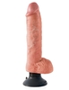 Телесный вибромассажер 10  Vibrating Cock with Balls - 25,4 см.