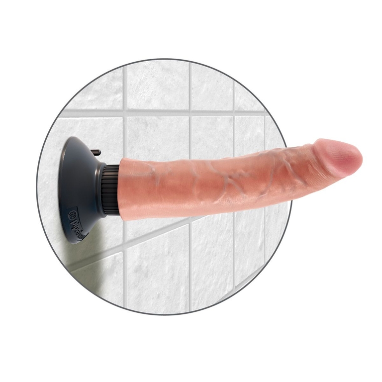 Вибромассажер телесного цвета 7  Vibrating Cock - 20 см.