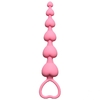 Розовая анальная цепочка Heart s Beads Pink - 18 см.