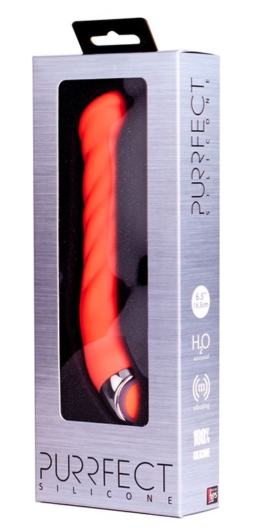 Оранжевый силиконовый G-вибратор PURRFECT SILICONE G-SPOT VIBRATOR - 17,7 см.