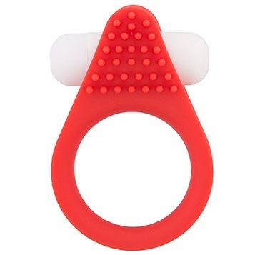 Красное эрекционное кольцо LIT-UP SILICONE STIMU RING 1 RED