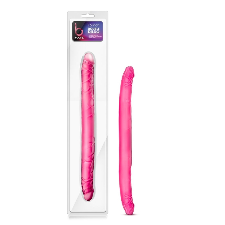 Розовый двусторонний фаллоимитатор B Yours 16  Double Dildo - 40,6 см.