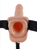 Телесный полый страпон Hollow Strap-On with Balls - 18,9 см.