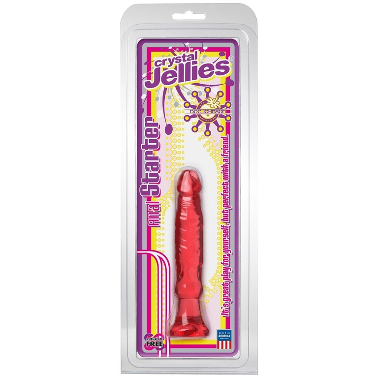 Розовый анальный стимулятор Crystal Jellies 6  Anal Starter - 11,9 см.